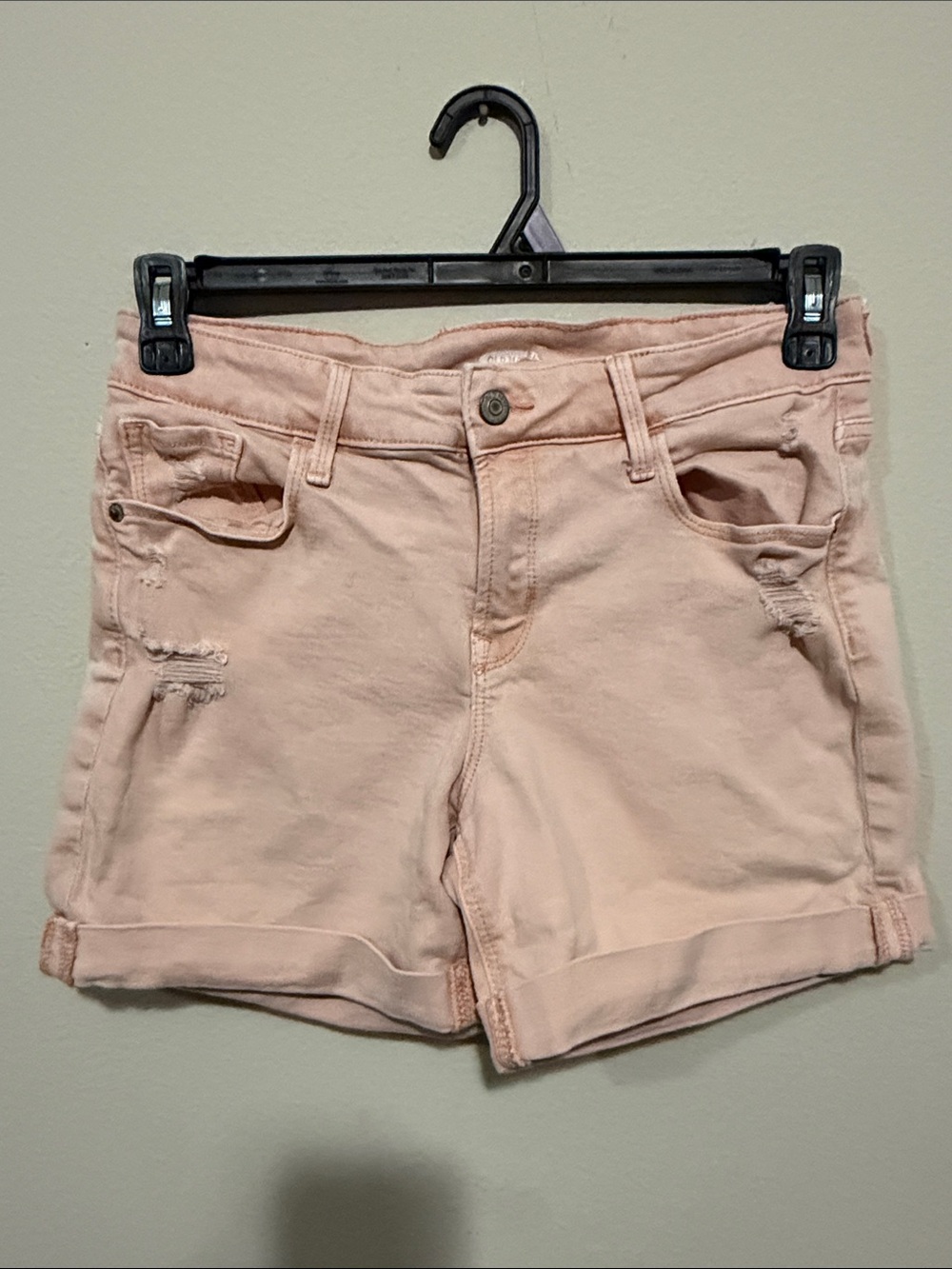 Old Navy Pale Pink Rolled-Hem Denim Shorts